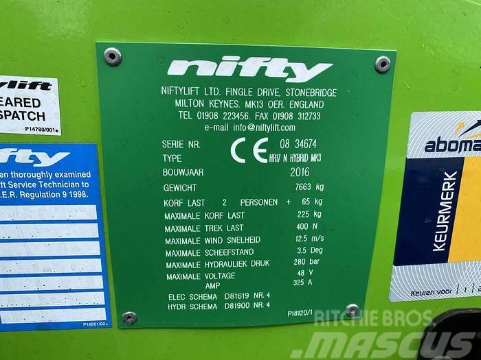 Niftylift HR17N Hybrid, hoogwerker, 17 meter Andre lifte og platforme