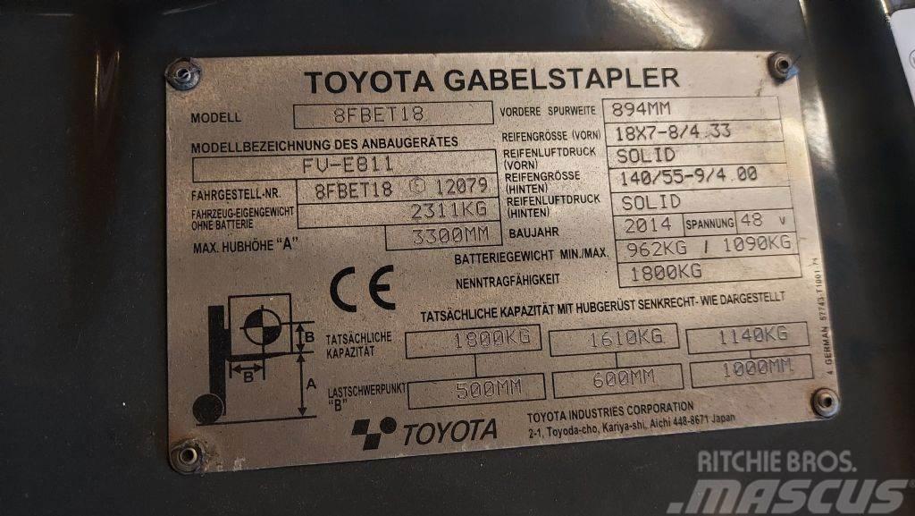 Toyota 8FBET18 // Duplex // SS // 4100 Std. El gaffeltrucks