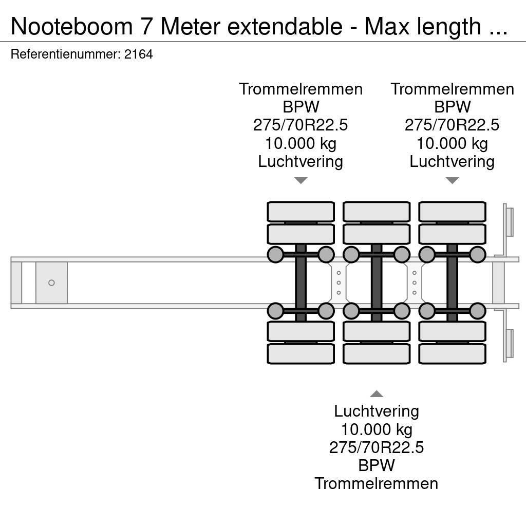 Nooteboom 7 Meter extendable - Max length 20 meter Semi-trailer med lad/flatbed