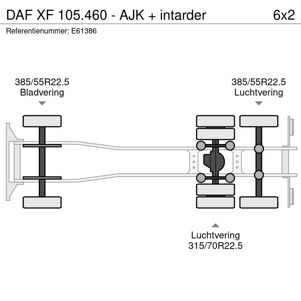 DAF XF 105.460 - AJK + intarder Lastbiler med containerramme / veksellad