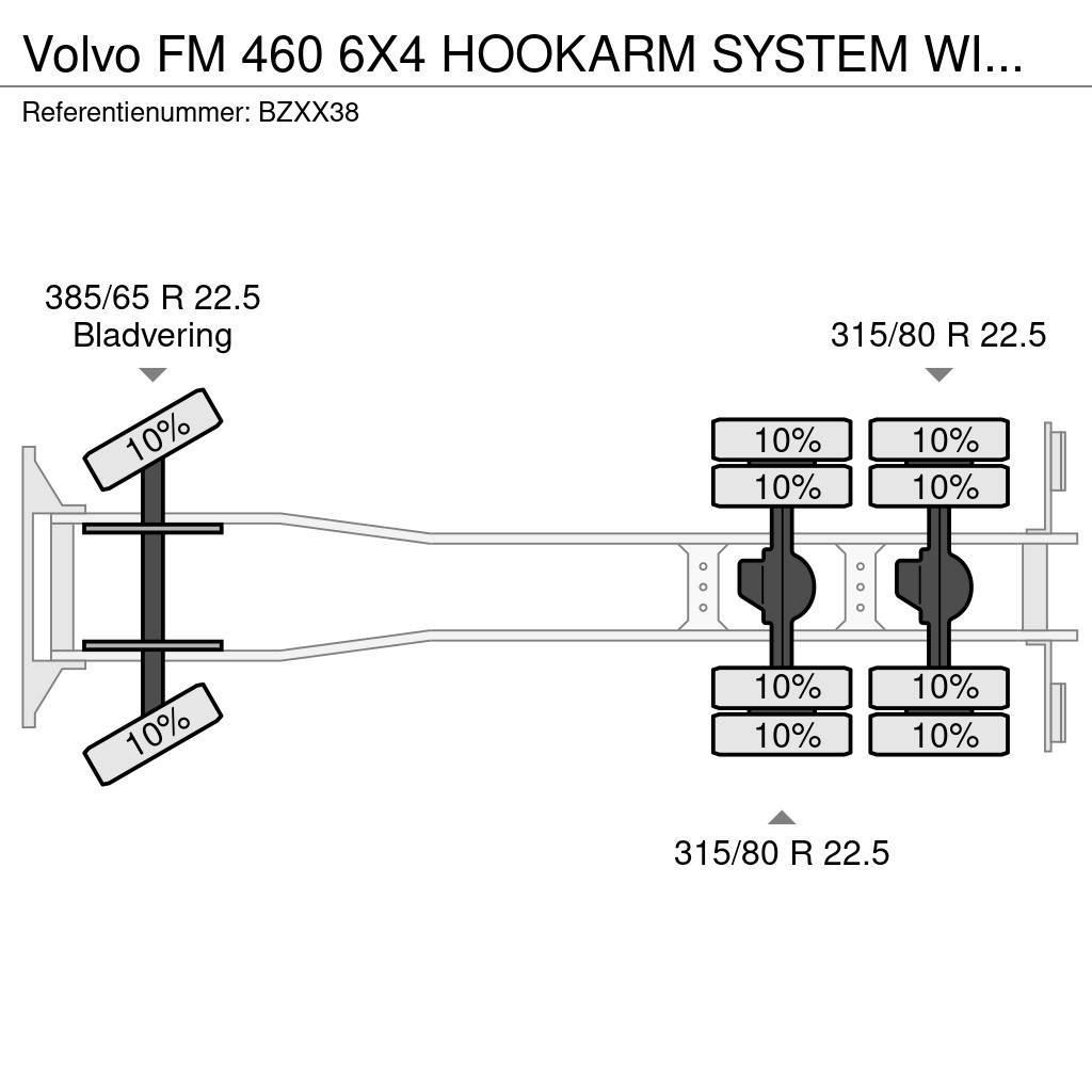 Volvo FM 460 6X4 HOOKARM SYSTEM WITH HMF 2420 K3 CRANE 5 Kraner til alt terræn