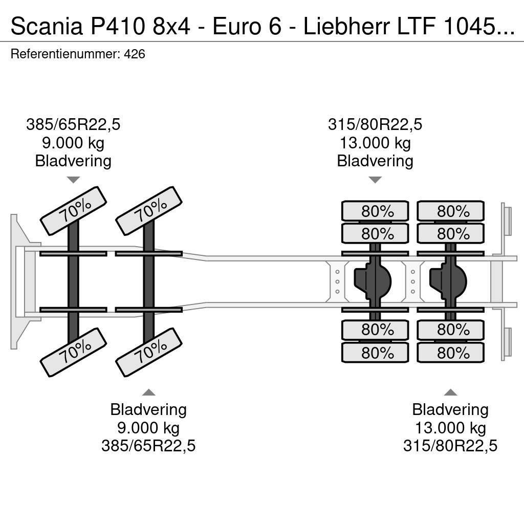 Scania P410 8x4 - Euro 6 - Liebherr LTF 1045-4.1 - Radio Kraner til alt terræn