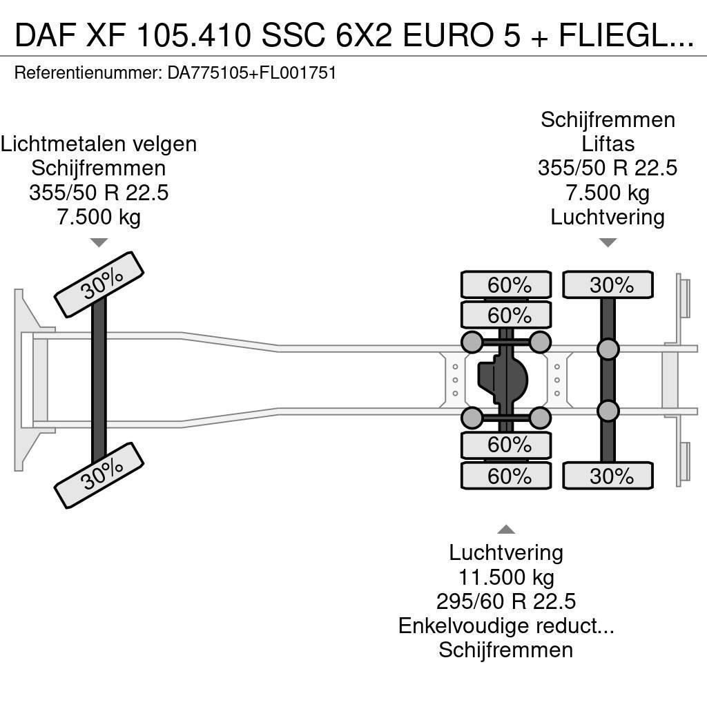 DAF XF 105.410 SSC 6X2 EURO 5 + FLIEGL 2 AXLE Kølelastbiler