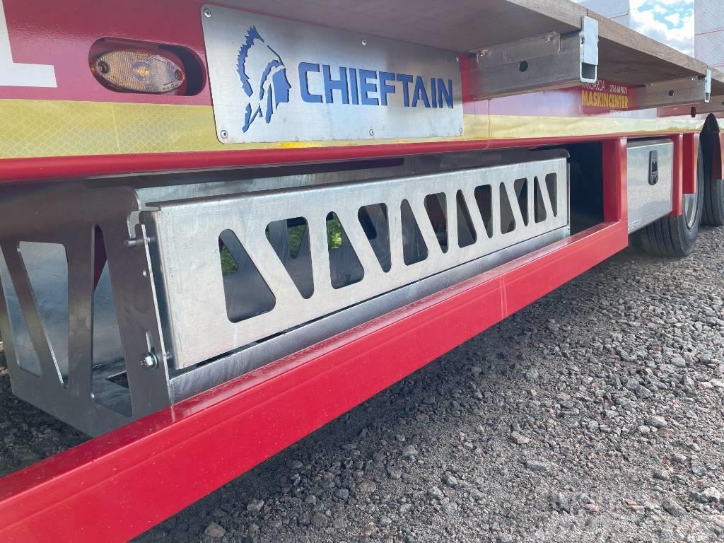 Chieftain XCEL 3-axl maskintransportkärra 28 ton lastvikt Anhænger med lad/Flatbed