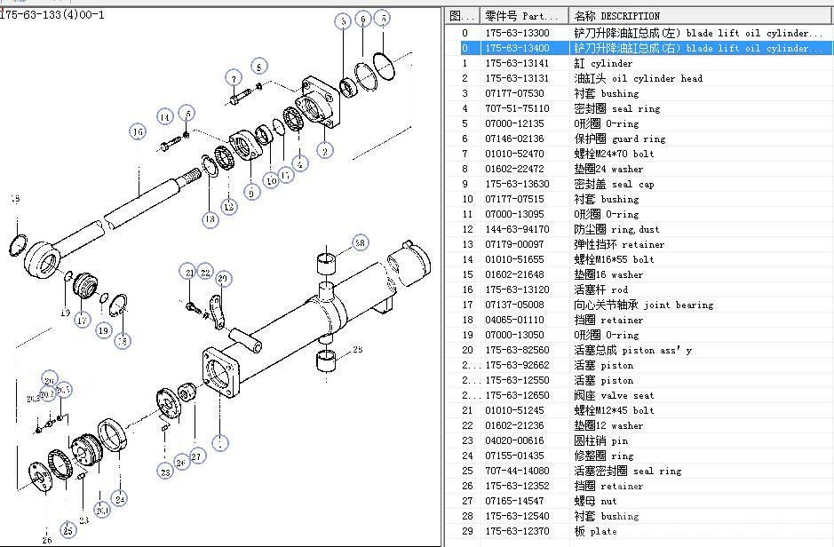 Shantui SD32 blade lift cylinder 171-62-02000 171-62-01500 Hydraulik