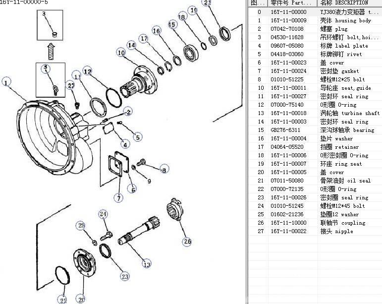 Shantui SD16 torque converter assy YJ380 16y-11-00000 Gear