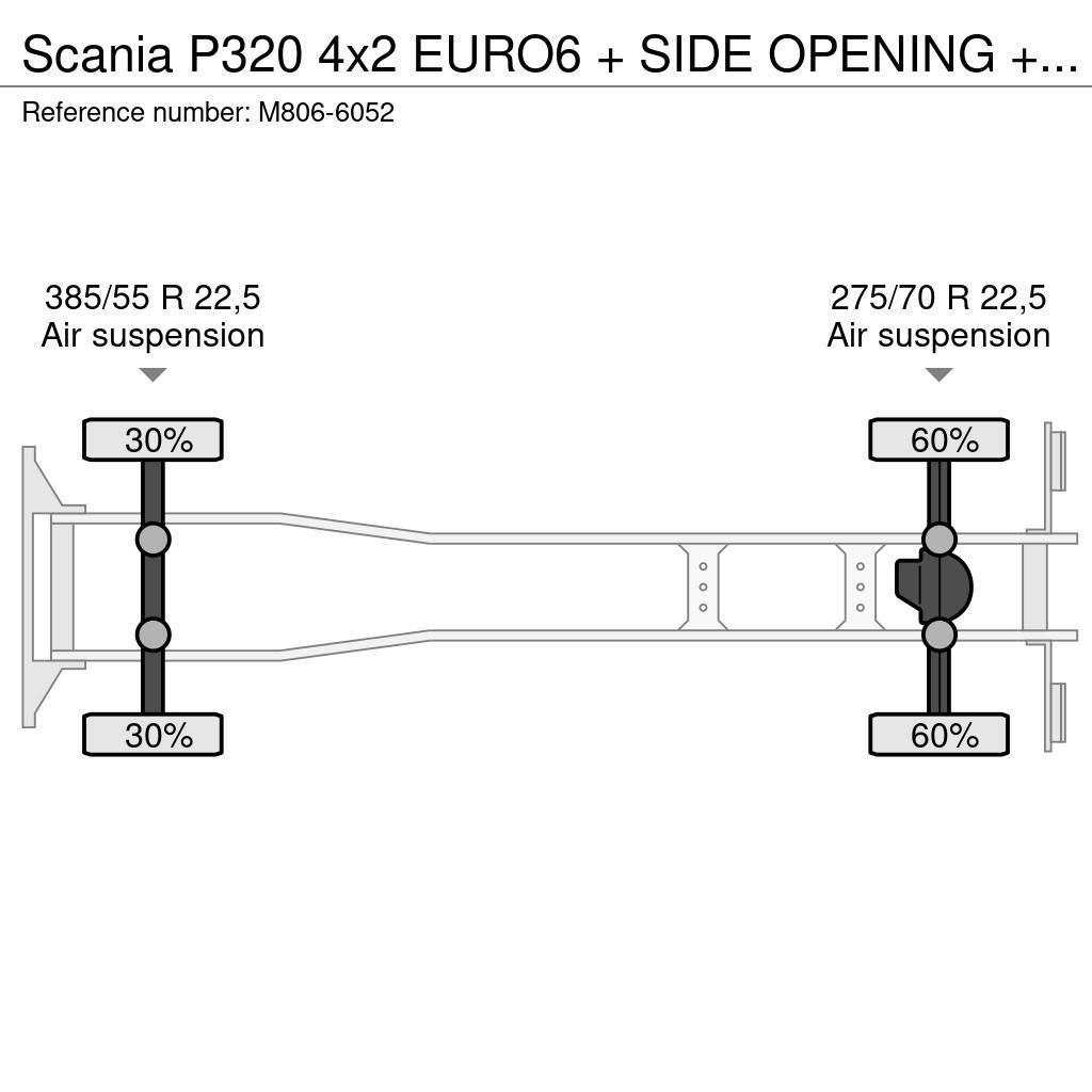 Scania P320 4x2 EURO6 + SIDE OPENING + LIFT Fast kasse