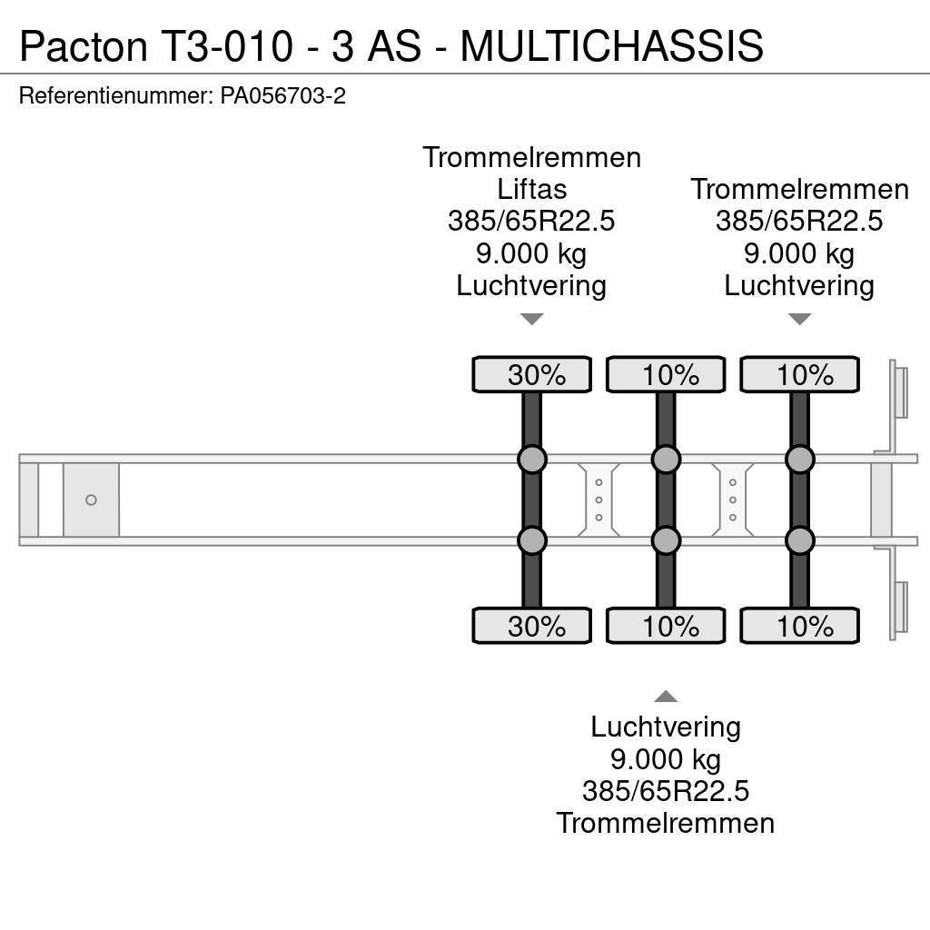 Pacton T3-010 - 3 AS - MULTICHASSIS Semi-trailer med containerramme
