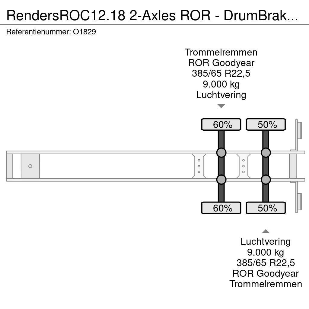 Renders ROC12.18 2-Axles ROR - DrumBrakes - 20FT Connectio Semi-trailer med containerramme