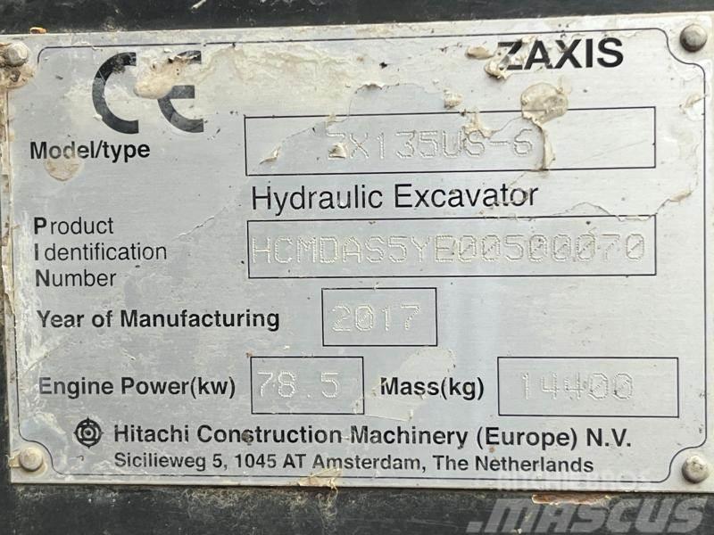 Hitachi Pelle sur chenille ZX135 US 14T Gravemaskiner på larvebånd