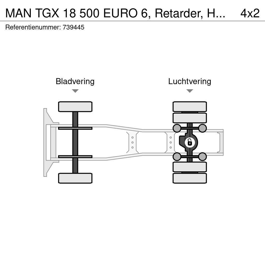 MAN TGX 18 500 EURO 6, Retarder, Hydrauliek, 6 Units Trækkere