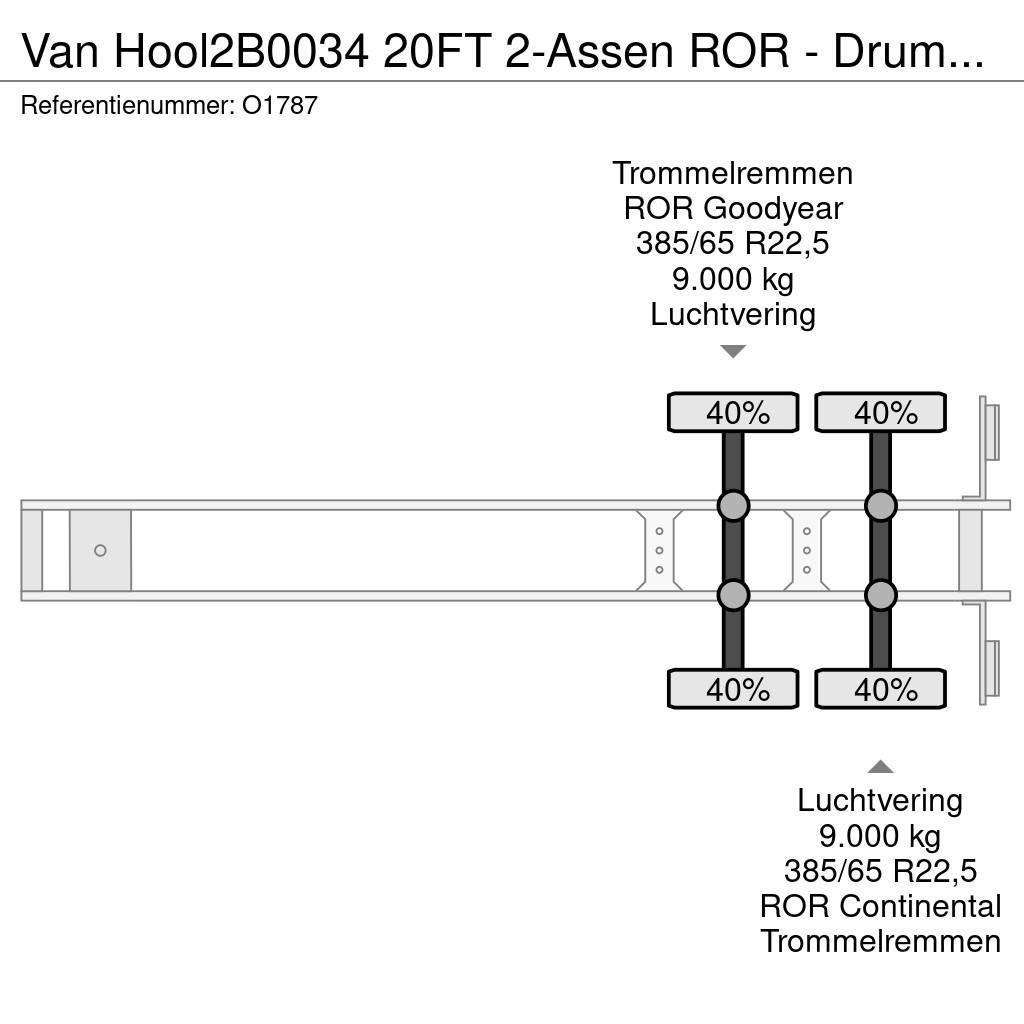 Van Hool 2B0034 20FT 2-Assen ROR - DrumBrakes - Airsuspensi Semi-trailer med containerramme