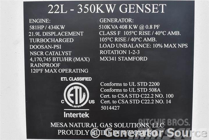 Doosan 350 kW NG - JUST ARRIVED Gasgeneratorer