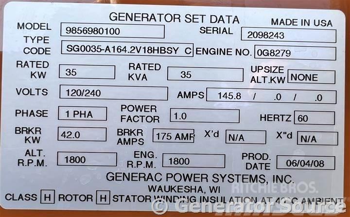 Generac 35 kW - JUST ARRIVED Andre generatorer