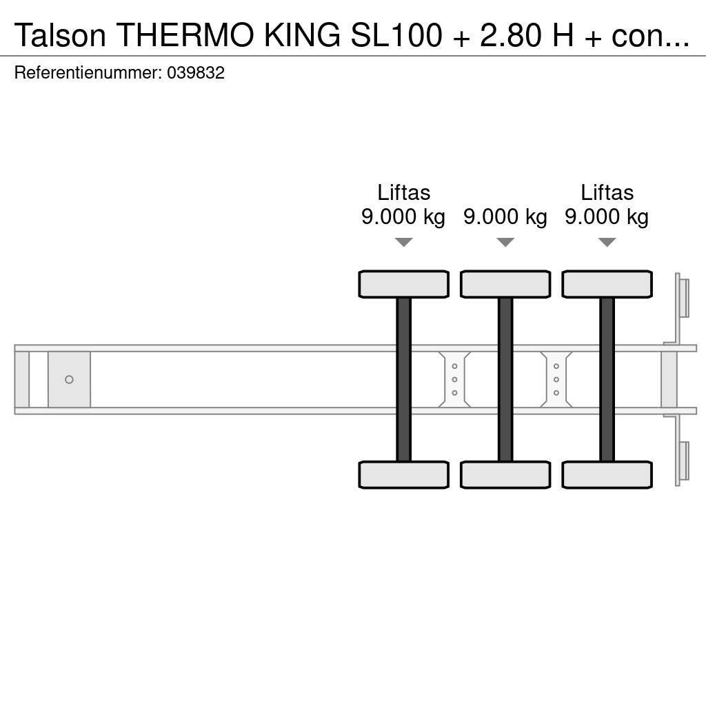Talson THERMO KING SL100 + 2.80 H + confection + 3 axles Semi-trailer med Kølefunktion