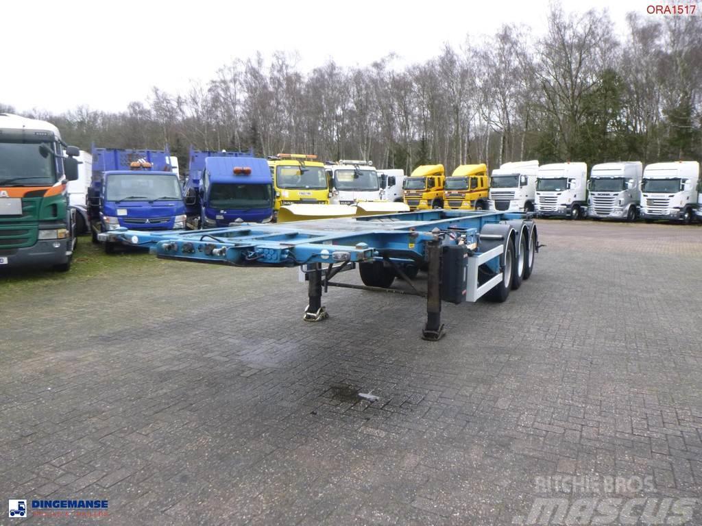 Fruehauf 3-axle container chassis 20, 30 ft Semi-trailer med containerramme