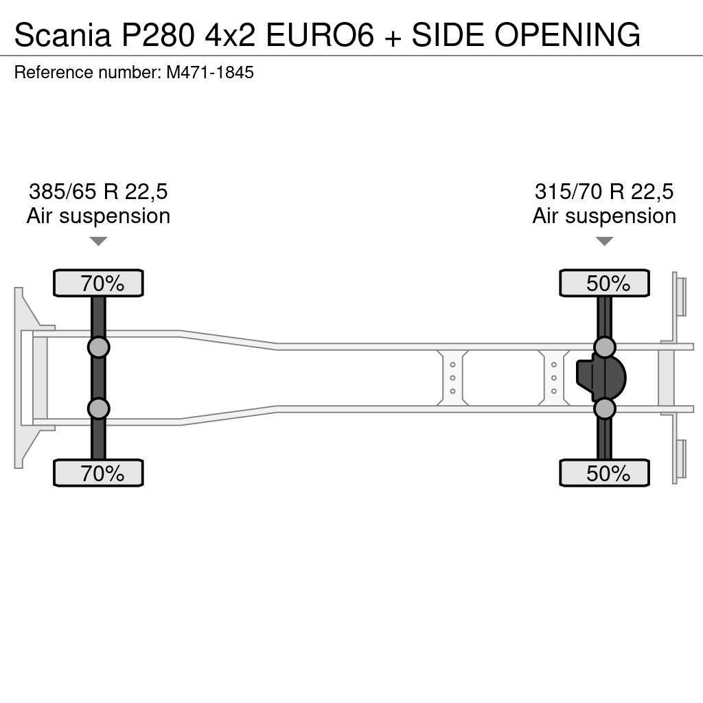 Scania P280 4x2 EURO6 + SIDE OPENING Fast kasse