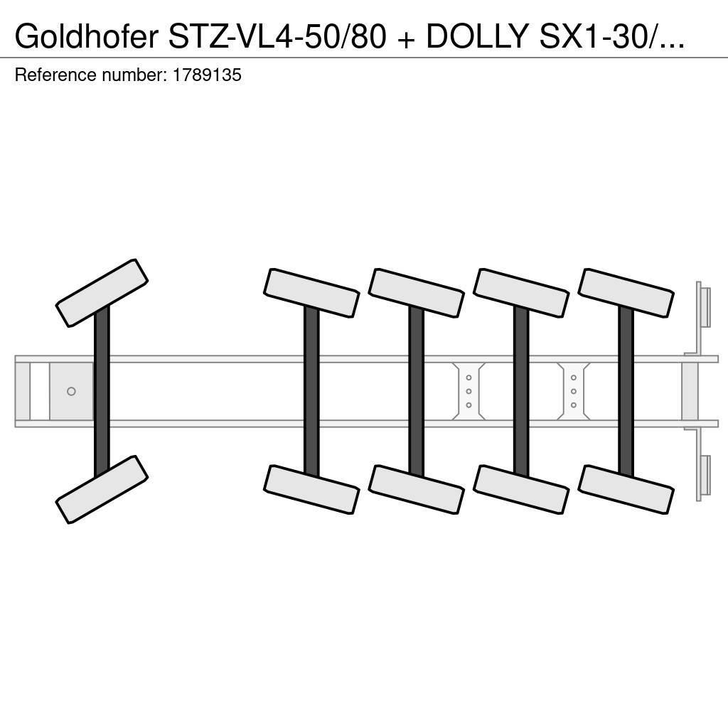 Goldhofer STZ-VL4-50/80 + DOLLY SX1-30/80 1+4 LOWLOADER/DIEP Semi-trailer blokvogn
