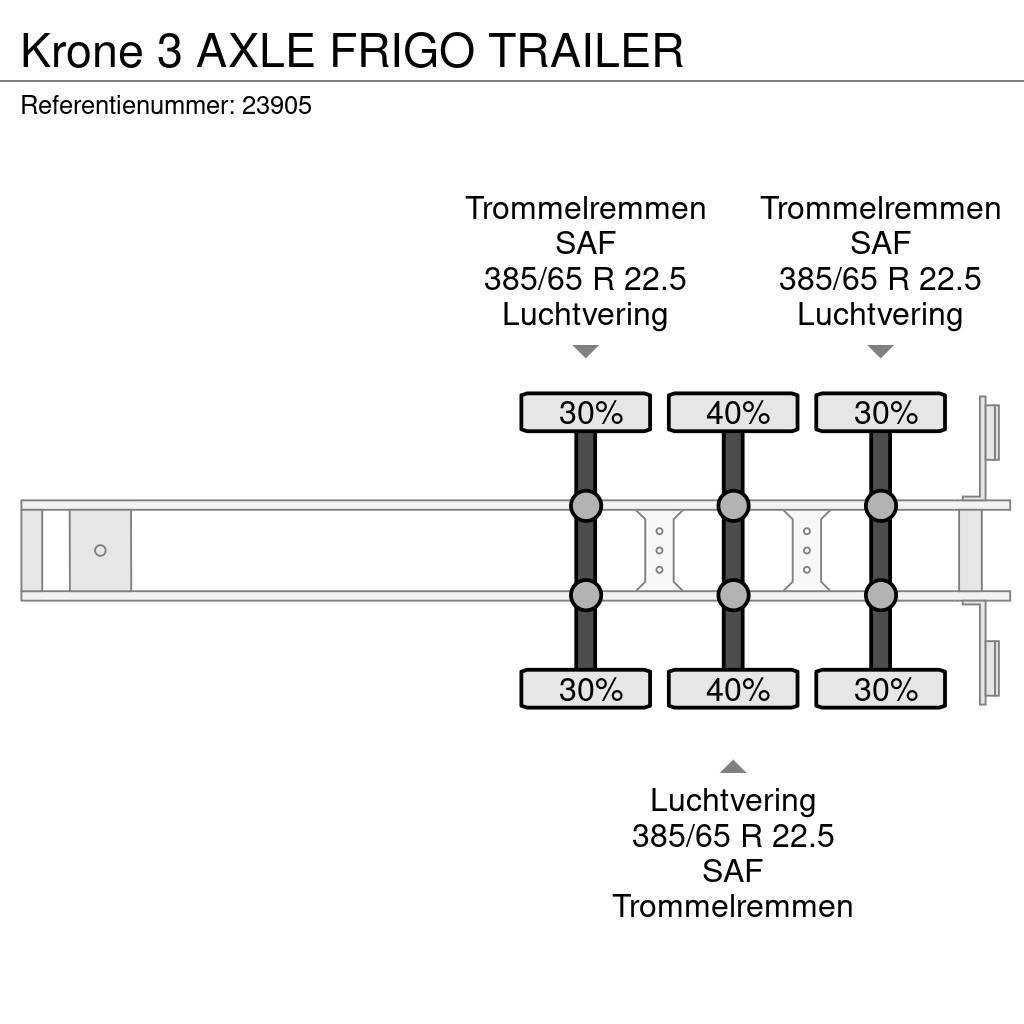 Krone 3 AXLE FRIGO TRAILER Semi-trailer med Kølefunktion