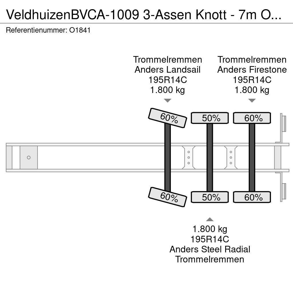 Veldhuizen BVCA-1009 3-Assen Knott - 7m Open Laadbak - Gegalv Semi-trailer med lad/flatbed