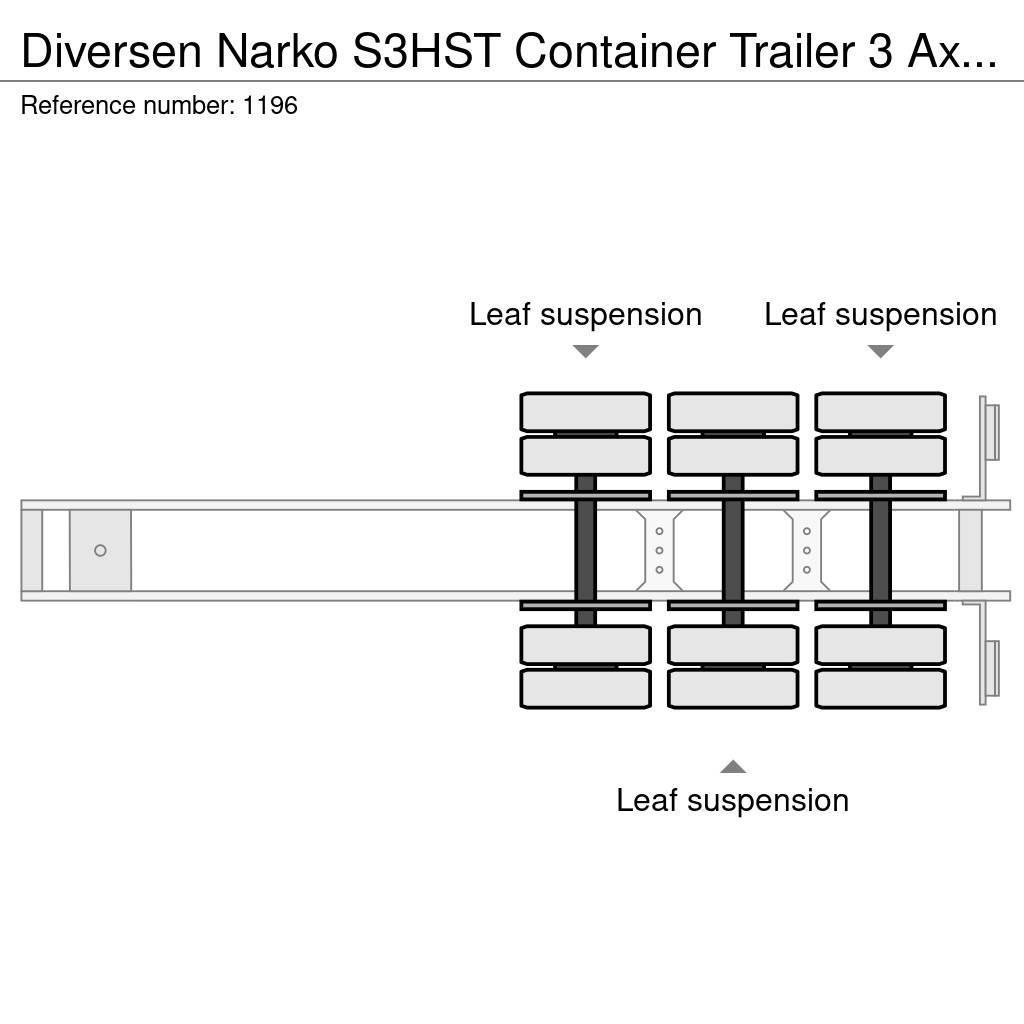 Närko S3HST Container Trailer 3 Axle BPW Semi-trailer med containerramme