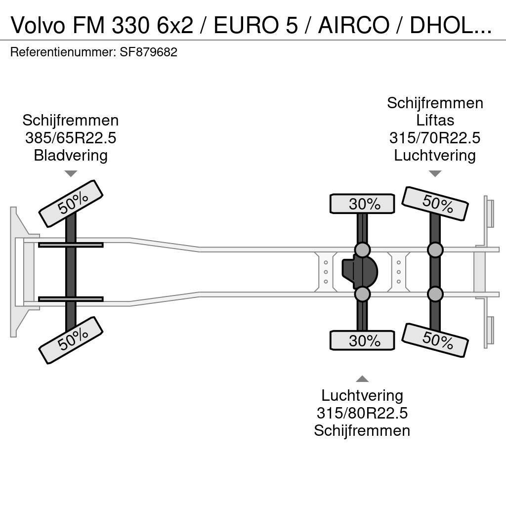Volvo FM 330 6x2 / EURO 5 / AIRCO / DHOLLANDIA 2500kg / Lastbil - Gardin