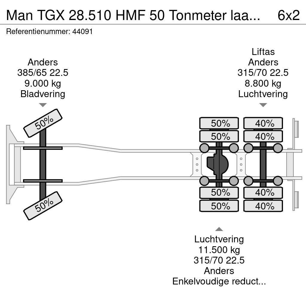 MAN TGX 28.510 HMF 50 Tonmeter laadkraan + Fly-Jib Lastbilmonterede lifte