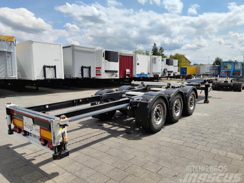 Renders HAS FCC - Multi - 3 Axle BPW - DiscBrakes - LiftAx Semi-trailer med containerramme