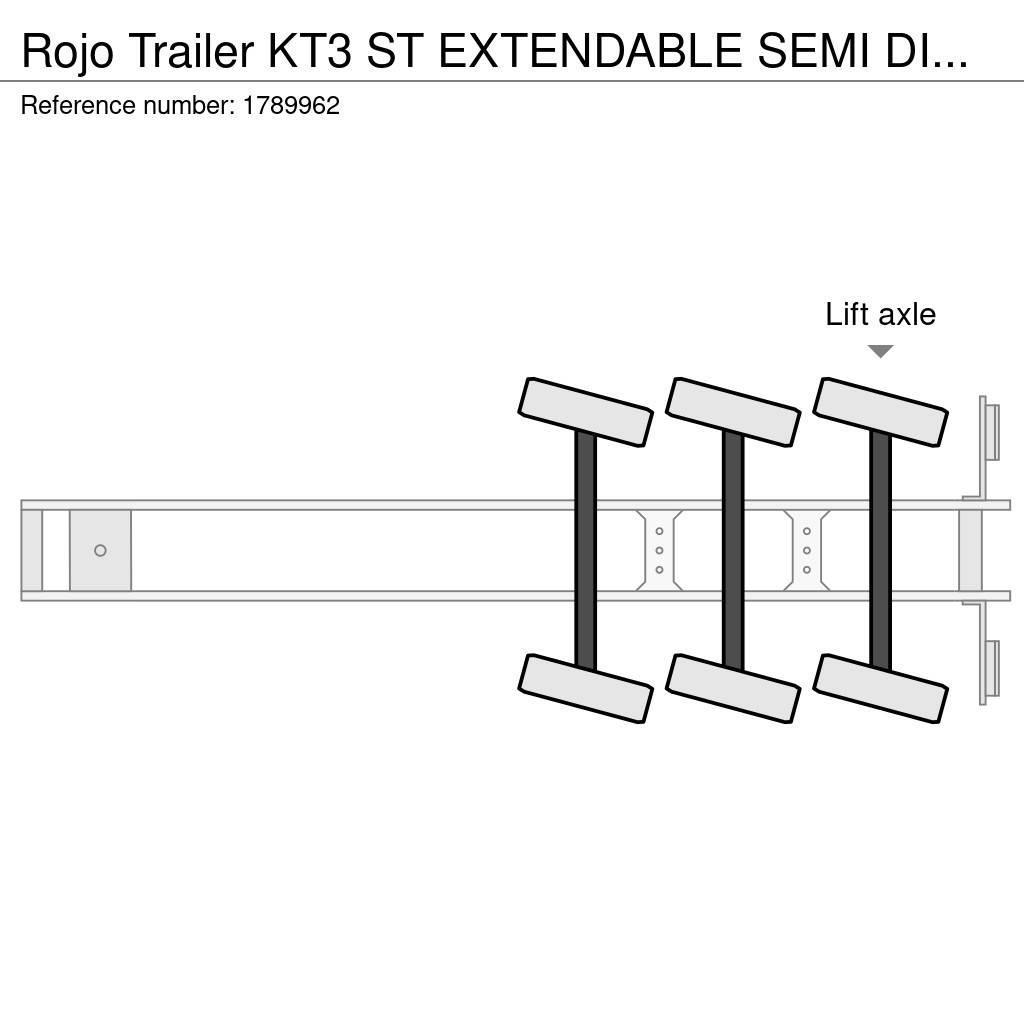 Rojo Trailer KT3 ST EXTENDABLE SEMI DIEPLADER/TIEFLADER/LOWLOAD Semi-trailer blokvogn