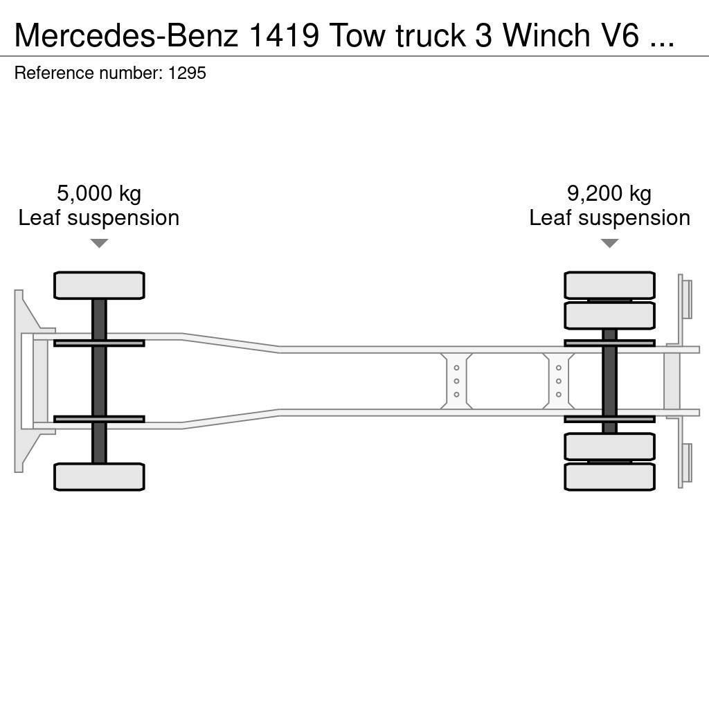 Mercedes-Benz 1419 Tow truck 3 Winch V6 Very Clean Condition Bjærgningskøretøjer