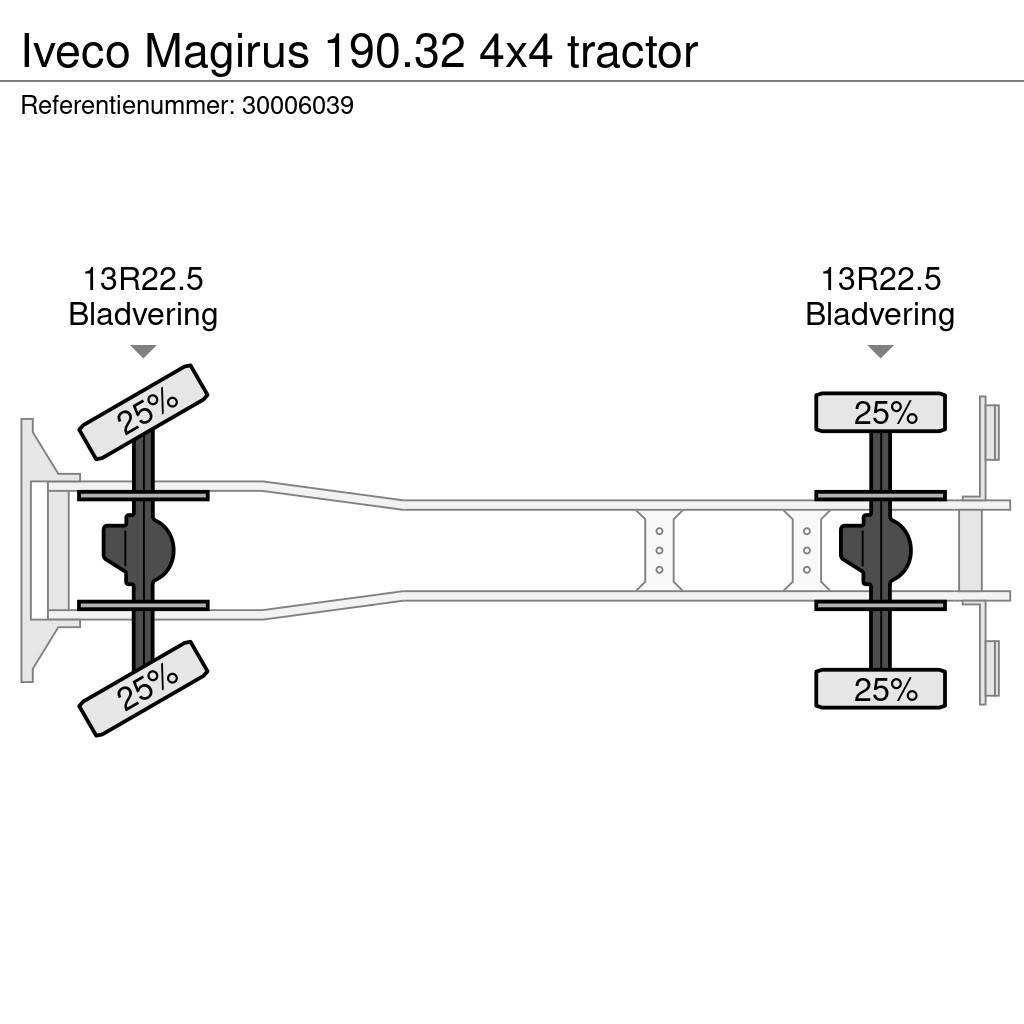 Iveco Magirus 190.32 4x4 tractor Lastbil med lad/Flatbed