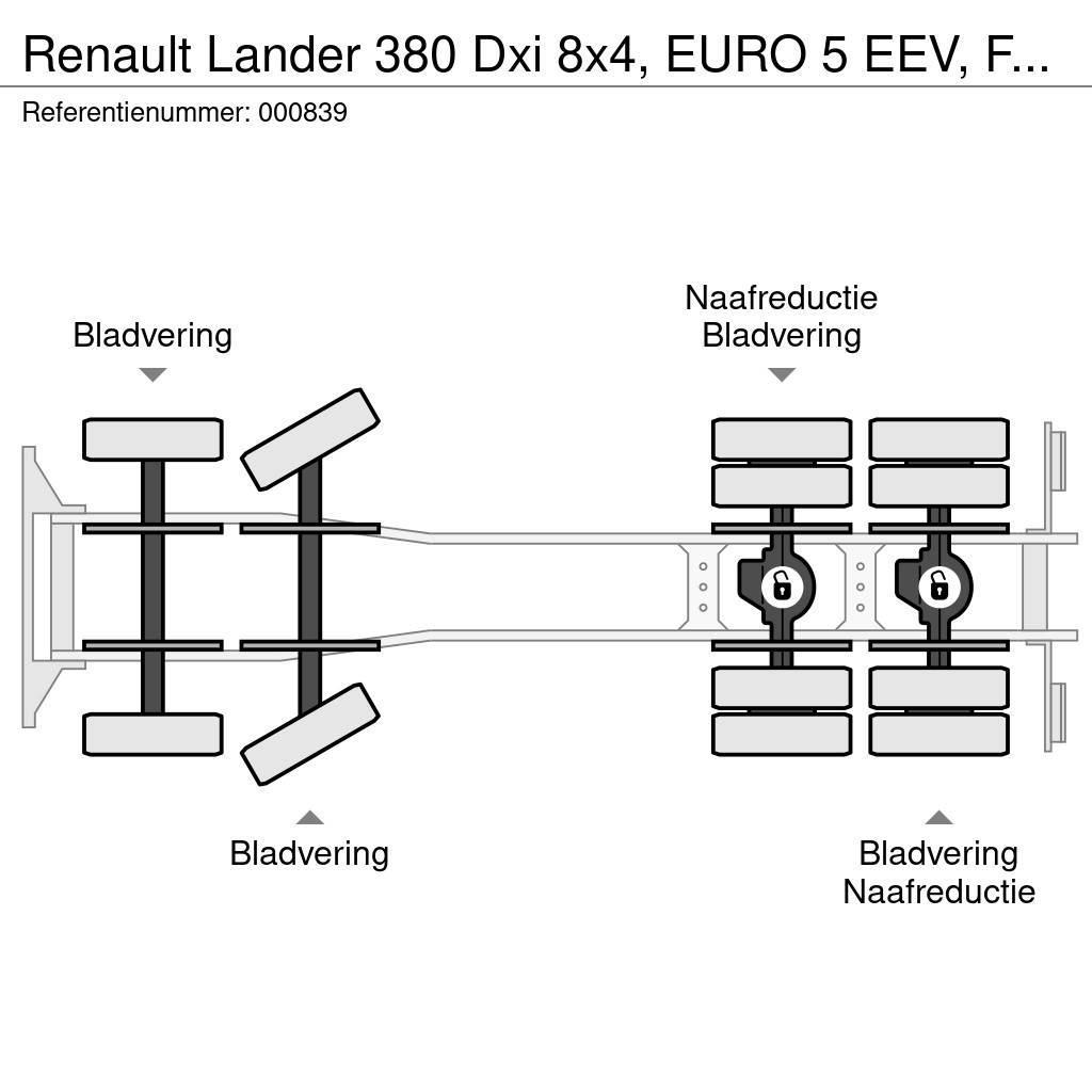 Renault Lander 380 Dxi 8x4, EURO 5 EEV, Fassi, Remote, Ste Lastbil med lad/Flatbed