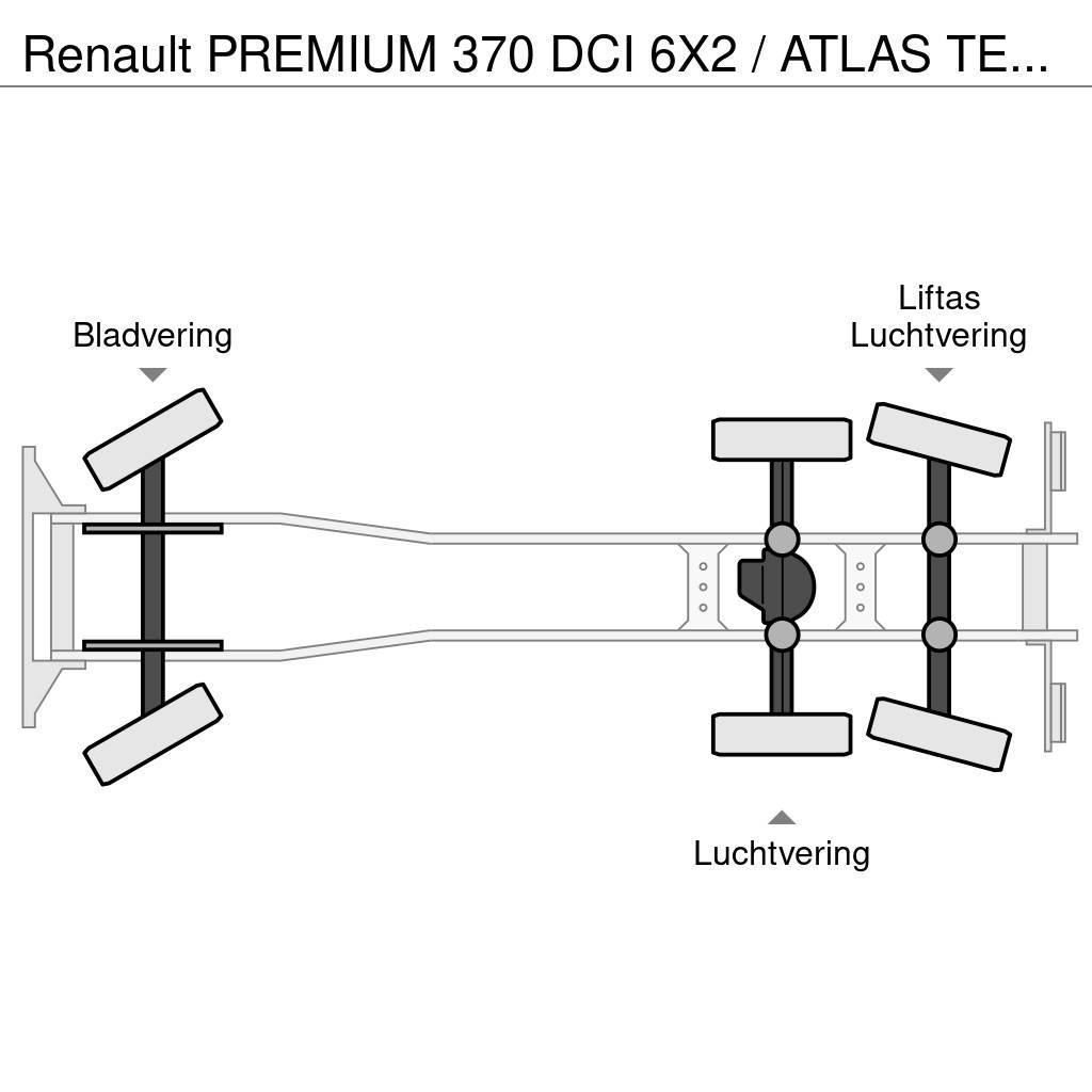 Renault PREMIUM 370 DCI 6X2 / ATLAS TEREX 240.2 E-A4 / 24 Lastbil med lad/Flatbed