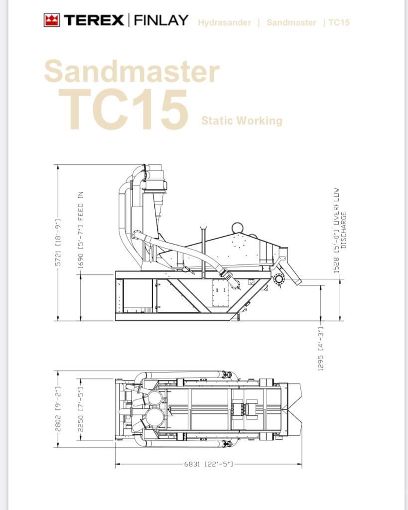 Terex Finlay TC 15 sandmaster Hydrocyklon odwadniacz Produktionsanlæg til grusgrav m.m.