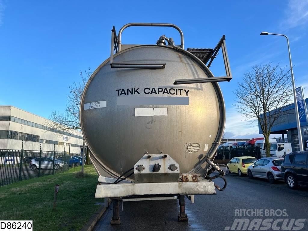 Menci Chemie 37100 liter RVS chemie tank, 1 Compartment Semi-trailer med Tank