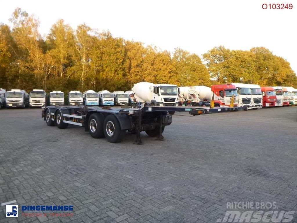 D-tec 4-axle container combi trailer (2 + 2 axles) Semi-trailer med containerramme