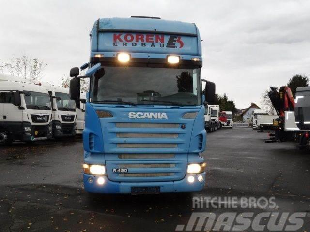 Scania R420LB6x2MLB Blau Baggerpritsche Lastbil med lad/Flatbed