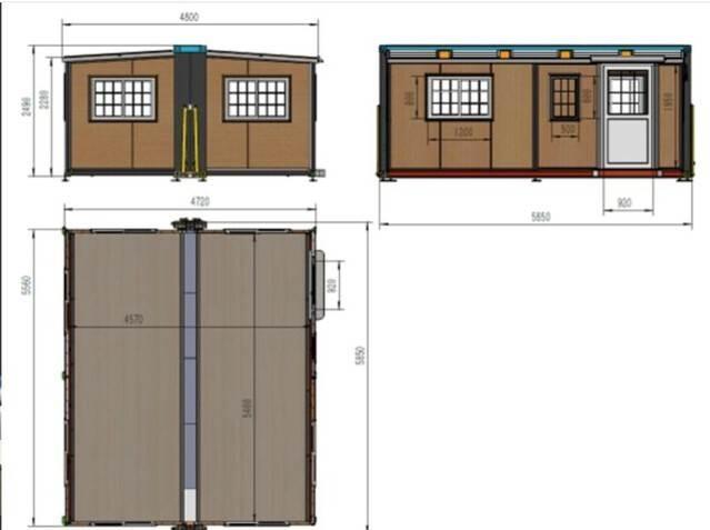  2023 4.7 m x 5.85 m Folding Portable Building (Unu Andet - entreprenør