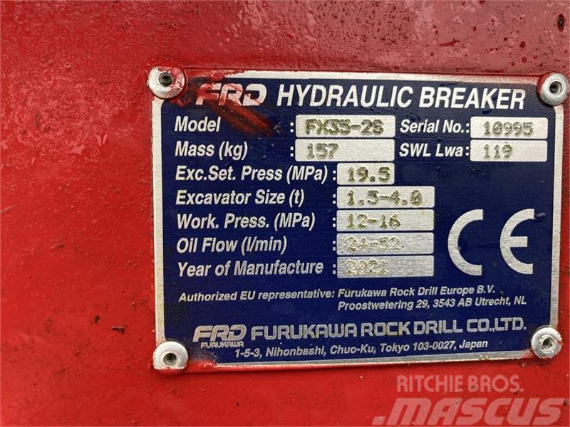 FRD FX35-25 Monteret med udstyr til Rammehammer Hydraulik / Trykluft hammere