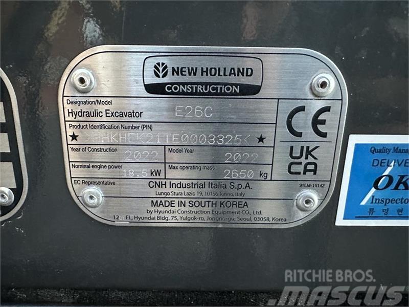 New Holland E26C Minigravemaskiner