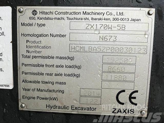 Hitachi ZX 170 W-5B Gravemaskiner på hjul