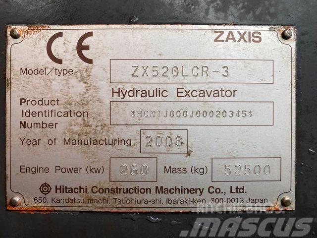 Hitachi ZX520 LCR-3 **BJ. 2008 *17454H/Klima/TOP Zustand Gravemaskiner på larvebånd