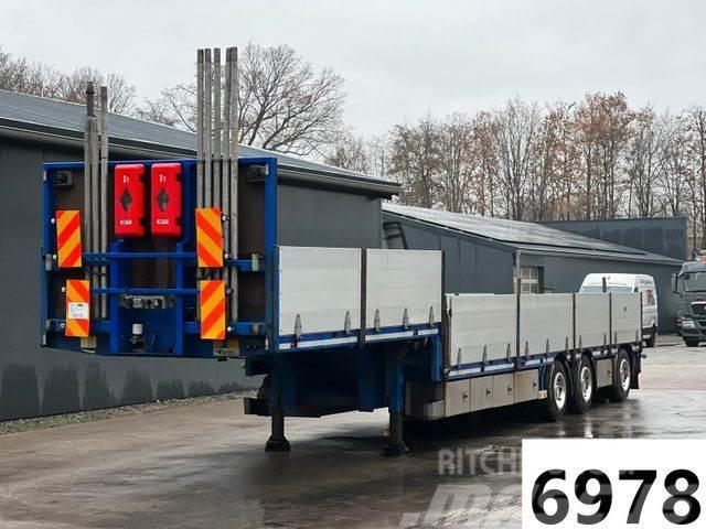 HRD STLB 3N Pritsche m. Tiefbett Rungen Lenkachse Semi-trailer med lad/flatbed