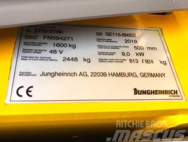 Jungheinrich EFG216k - 6 M HUBHÖHE - BATTERIE 84% -NEUWERTIG Gaffeltrucks - andre