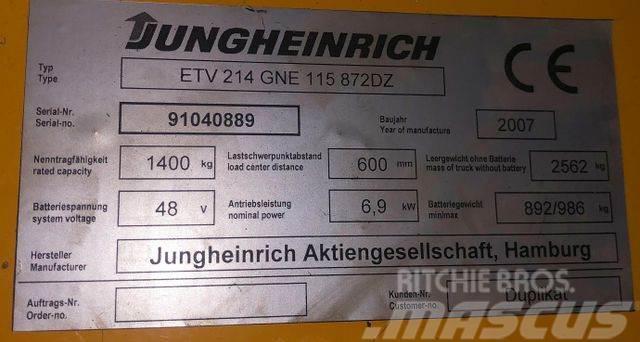 Jungheinrich ETV 214 - 8.42M HUB 3.995 STD. - BATTERIE70% Reachtruck