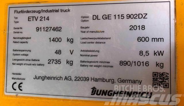 Jungheinrich ETV 214 - 9,02M HUB-KAMERA-WAAGE-4590 STD. Reachtruck