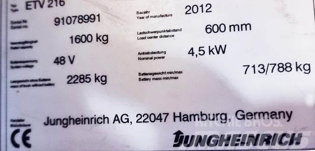 Jungheinrich ETV 216 - 6.2M HUB - BATTERIE 70%-NEUWERTIG Reachtruck