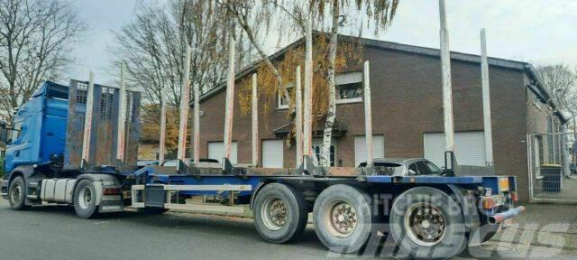 Kässbohrer SCV Plattform Mit Rungen 3 Achser Semi-trailer til tømmer