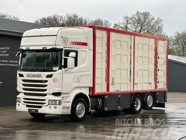 Scania R490 EU6 6x2 4.Stock Menke m. Hubdach &amp; Tränke Lastbiler til dyretransport