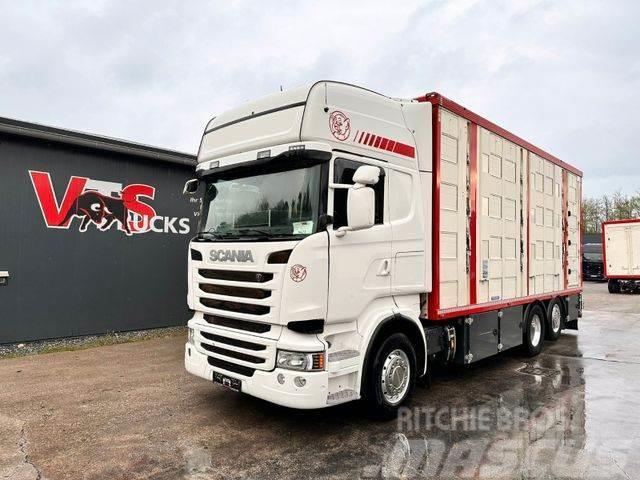 Scania R490 EU6 6x2 4.Stock Menke m. Hubdach &amp; Tränke Lastbiler til dyretransport